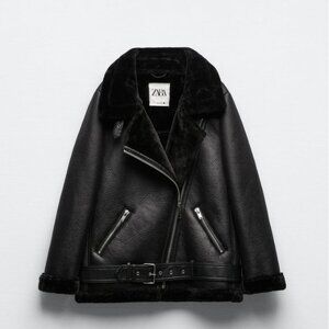 Zara Double-Faced Black Leather jacket